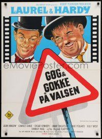 1f493 FURTHER PERILS OF LAUREL & HARDY Danish 1968 different artwork of Stan & Ollie & road signs!