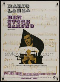 1f498 GREAT CARUSO Danish R1960s great artwork of Mario Lanza and musical notes by Stevenov!