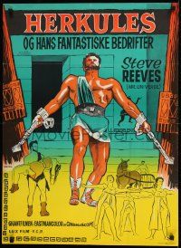 1f502 HERCULES Danish 1959 great artwork of the world's mightiest man Steve Reeves!