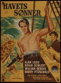 1f546 TWO YEARS BEFORE THE MAST Danish 1947 Alan Ladd, Brian Donlevy, Bendix, K. Wenzel art!