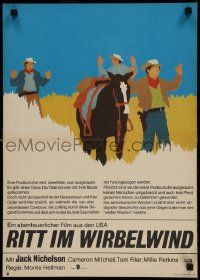 1f211 RIDE IN THE WHIRLWIND East German 16x23 1980 completely different art of men with hands up!
