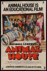 1f020 ANIMAL HOUSE English 1sh 1978 John Belushi, Landis classic, wacky art of top cast!