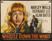 1f027 WHISTLE DOWN THE WIND English 1/2sh 1962 Bryan Forbes, close-up artwork of Hayley Mills!