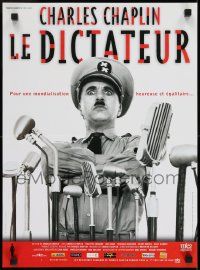 1f087 GREAT DICTATOR French 16x21 R2002 Charlie Chaplin as Hitler-like Hynkel by microphones!