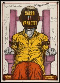 1f445 SACCO & VANZETTI Hungarian 23x32 1972 Montaldo's anarchist bio starring Gian Maria Volonte!