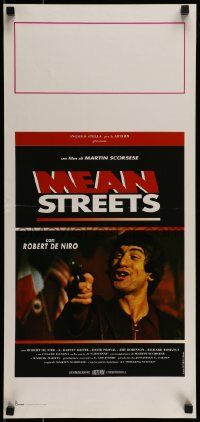 1f174 MEAN STREETS Italian locandina R1980s Martin Scorsese, close up of Robert De Niro with gun!