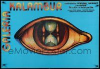 1f712 TEATR KALAMBUR Polish 27x38 1976 wild different artwork of hourglass inside eyeball!