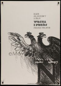 1f715 WAR & PEACE stage play Polish 26x37 1976 strikiing bird artwork by M. Chwedczuk!