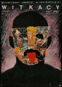 1f720 WITKACY exhibition Polish 26x37 1985 cool Pagowski art of man with wild mask made of art!