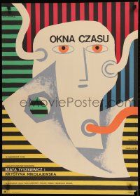 1f727 AZ IDO ABLAKAI Polish 23x32 1970 Tamas Fejer, wild abstract Lipinski art of man!