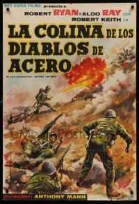 1f106 MEN IN WAR Spanish 1962 Robert Ryan, Aldo Ray, different Korean War battle artwork!