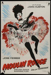 1f108 MOULIN ROUGE Spanish R1970s Jose Ferrer as Toulouse-Lautrec, Zsa Zsa Gabor, art by Mac!