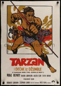 1f375 TARZAN & THE JUNGLE BOY Yugoslavian 19x27 1968 could Mike Henry find him in the wild jungle?
