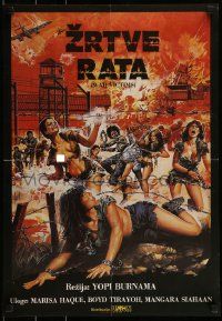 1f380 WAR VICTIMS Yugoslavian 19x27 1983 Aller art of sexy women busting out of clothes & prison!
