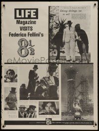 1g001 8 1/2 30x40 1963 Life Magazine visits Federico Fellini's movie while being filmed!