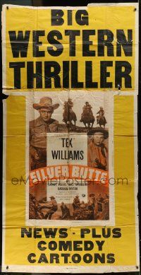 1g662 BIG WESTERN THRILLER 3sh 1940s cool stock poster for a one-sheet of your choice, rare!