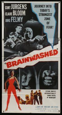 1g674 BRAINWASHED 3sh 1961 Curt Jurgens, Claire Bloom, today's strangest zone of fear!