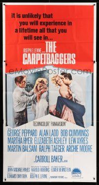 1g683 CARPETBAGGERS int'l 3sh 1964 Carroll Baker biting George Peppard's hand on book page!