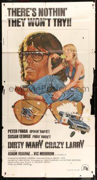 1g699 DIRTY MARY CRAZY LARRY int'l 3sh 1974 art of Peter Fonda & sexy Susan George with popsicle!