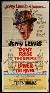 1g701 DON'T RAISE THE BRIDGE, LOWER THE RIVER 3sh 1968 wacky art of Jerry Lewis in London!