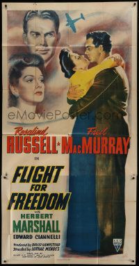 1g709 FLIGHT FOR FREEDOM 3sh 1943 Russell & MacMurraym, story that was hushed before Pearl Harbor
