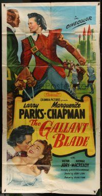 1g717 GALLANT BLADE 3sh 1948 swordsman & lover Larry Parks & Marguerite Chapman in medieval France!