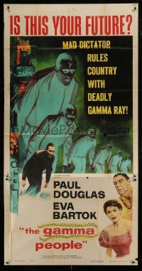 1g719 GAMMA PEOPLE 3sh 1956 Paul Douglas, Bartok, mad dictator rules country with deadly gamma ray!