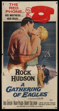 1g720 GATHERING OF EAGLES 3sh 1963 Rock Hudson in the United States Air Force kissing Mary Peach!