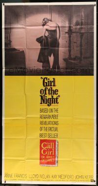 1g724 GIRL OF THE NIGHT 3sh 1960 prostitute Anne Francis in a sexy dress is The Call Girl!