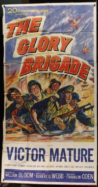 1g725 GLORY BRIGADE 3sh 1953 cool artwork of Victor Mature & soldiers in Korean War!