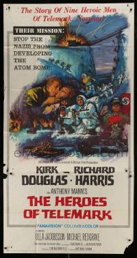 1g745 HEROES OF TELEMARK 3sh 1966 Kirk Douglas & Richard Harris stop Nazis from making atom bomb!