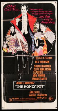 1g748 HONEY POT 3sh 1967 cool colorful art of Rex Harrison & Susan Hayward!