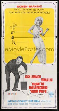 1g752 HOW TO MURDER YOUR WIFE 3sh 1965 Jack Lemmon, Virna Lisi, the most sadistic comedy!