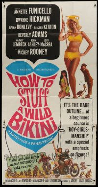 1g753 HOW TO STUFF A WILD BIKINI 3sh 1965 sexy Annette Funicello, Keaton, motorcycle & bikini art!