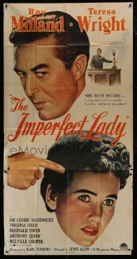 1g760 IMPERFECT LADY 3sh 1946 art of Teresa Wright, who can send Ray Milland to his death!