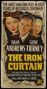 1g763 IRON CURTAIN 3sh 1948 Dana Andrews, sexy Gene Tierney & June Havoc, amazing espionage plot!
