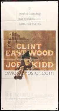 1g767 JOE KIDD int'l 3sh 1972 cool art of Clint Eastwood pointing double-barreled shotgun!