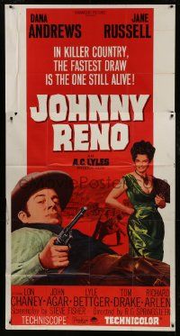 1g768 JOHNNY RENO 3sh 1966 Dana Andrews, Jane Russell, the fastest draw is the one still alive!