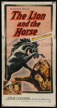 1g791 LION & THE HORSE 3sh 1952 the wildest beast-battle that ever roared across canyon country!