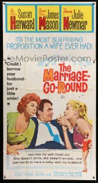 1g812 MARRIAGE-GO-ROUND 3sh 1960 Julie Newmar wants to borrow Susan Hayward's husband James Mason!
