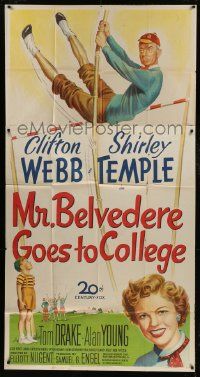1g822 MR. BELVEDERE GOES TO COLLEGE 3sh 1949 art of pole-vaulting Clifton Webb & Shirley Temple!