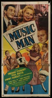 1g828 MUSIC MAN 3sh 1948 Big Band leader Jimmy Dorsey, Alan Hale Jr, Noel Neill!