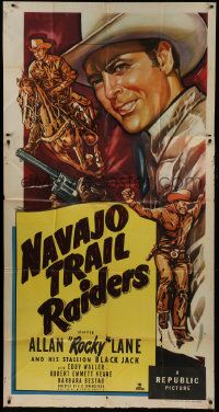 1g836 NAVAJO TRAIL RAIDERS 3sh 1949 art of cowboy Allan Rocky Lane & his stallion Black Jack!