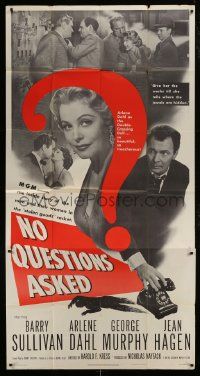 1g843 NO QUESTIONS ASKED 3sh 1951 treacherous Arlene Dahl is a double-crossing doll, Barry Sullivan