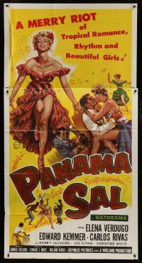 1g859 PANAMA SAL 3sh 1957 sexy Elena Verdugo, a merry riot of tropical romance & beautiful girls!