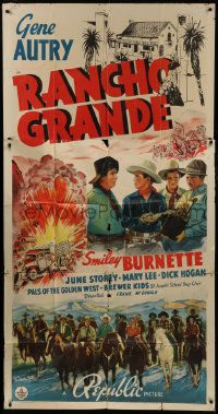 1g884 RANCHO GRANDE 3sh 1940 Gene Autry, June Storey, Smiley Burnette, Republic western!