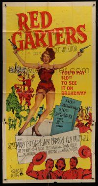 1g886 RED GARTERS 3sh 1954 full-length artwork of sexy Rosemary Clooney in skimpy outfit with guns!