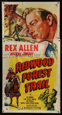 1g888 REDWOOD FOREST TRAIL 3sh 1950 cool close up art of Arizona Cowboy Rex Allen!