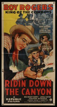 1g894 RIDIN' DOWN THE CANYON 3sh 1942 Roy Rogers, Gabby Hayes, Linda Hayes, Sons of the Pioneers