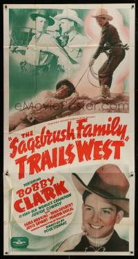 1g902 SAGEBRUSH FAMILY TRAILS WEST 3sh 1940 real life junior cowboy champion Bobby Clack or Clark!